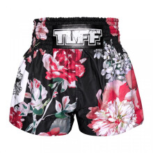 (Medium) Tuff Traditional Ladies Wild Thorns Muay Thai Shorts - Black