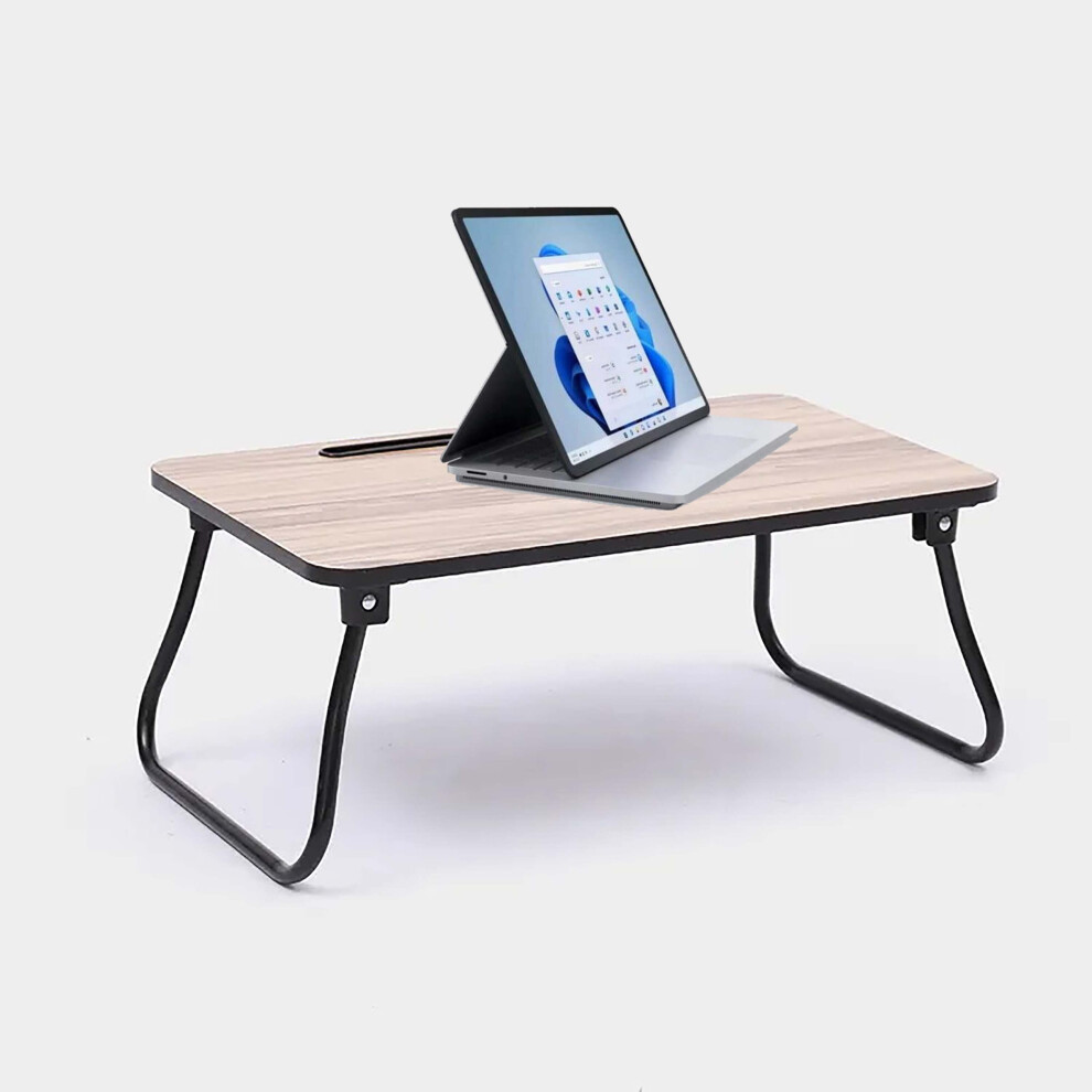 AAMEN Folding Laptop Table Movable Multipurpose Wooden Computer Table