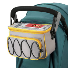 (Gray) Bike Handlebar Bag Baby Stroller Hanging Bag Messenger Bag For Travel Hiking
