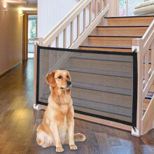 Retractable Pet Dog Gate Magic Child Baby Stair Gate Barrier Foldable