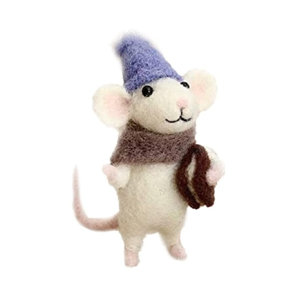 Needle Felting Unfinished Wool Felt Mouse Craft Kit for Beginner DIY