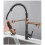 (Rose Gold Black) Contemporary Pull Out Mixer Taps for Kitchen Sink, Single Handle Comercial Spring Neck Tap with Single Handle Temperature Control 1