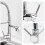 (Gold) Contemporary Pull Out Mixer Taps for Kitchen Sink, Single Handle Comercial Spring Neck Tap with Single Handle Temperature Control 3