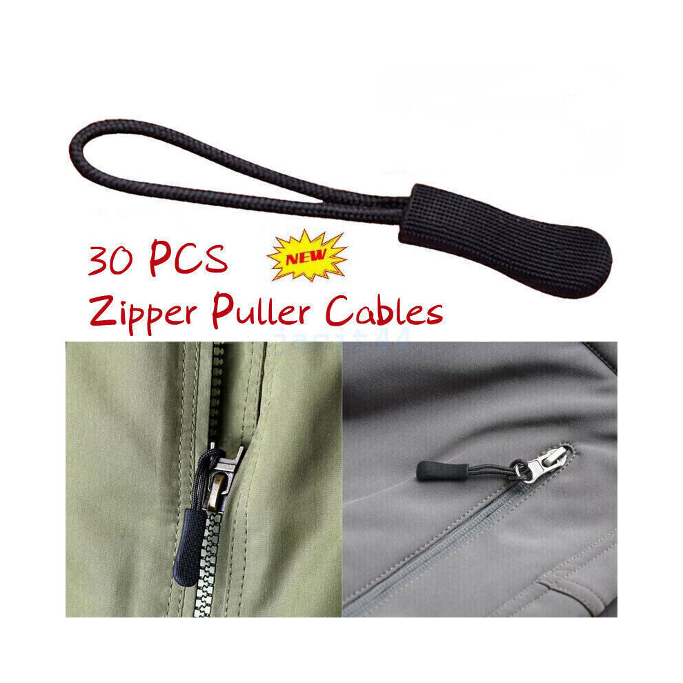 30X Zipper Pulls Zipper Pullers Replacement Broken ZIpcord Puller Slider