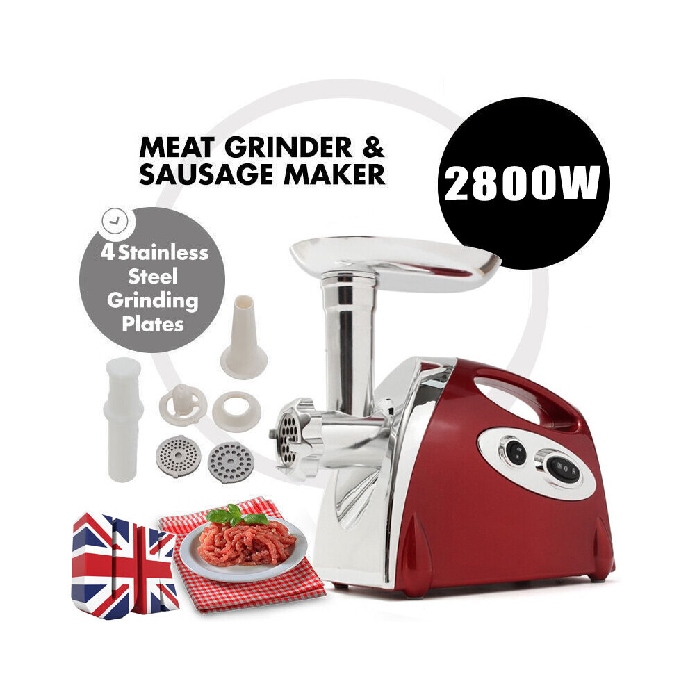 Electric 2800W Meat Grinder Mincer & Sausage Maker Stainless Steel