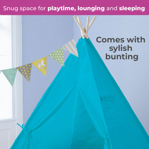 NEO Neo Blue Canvas Kids Indian Tent TeePee 2
