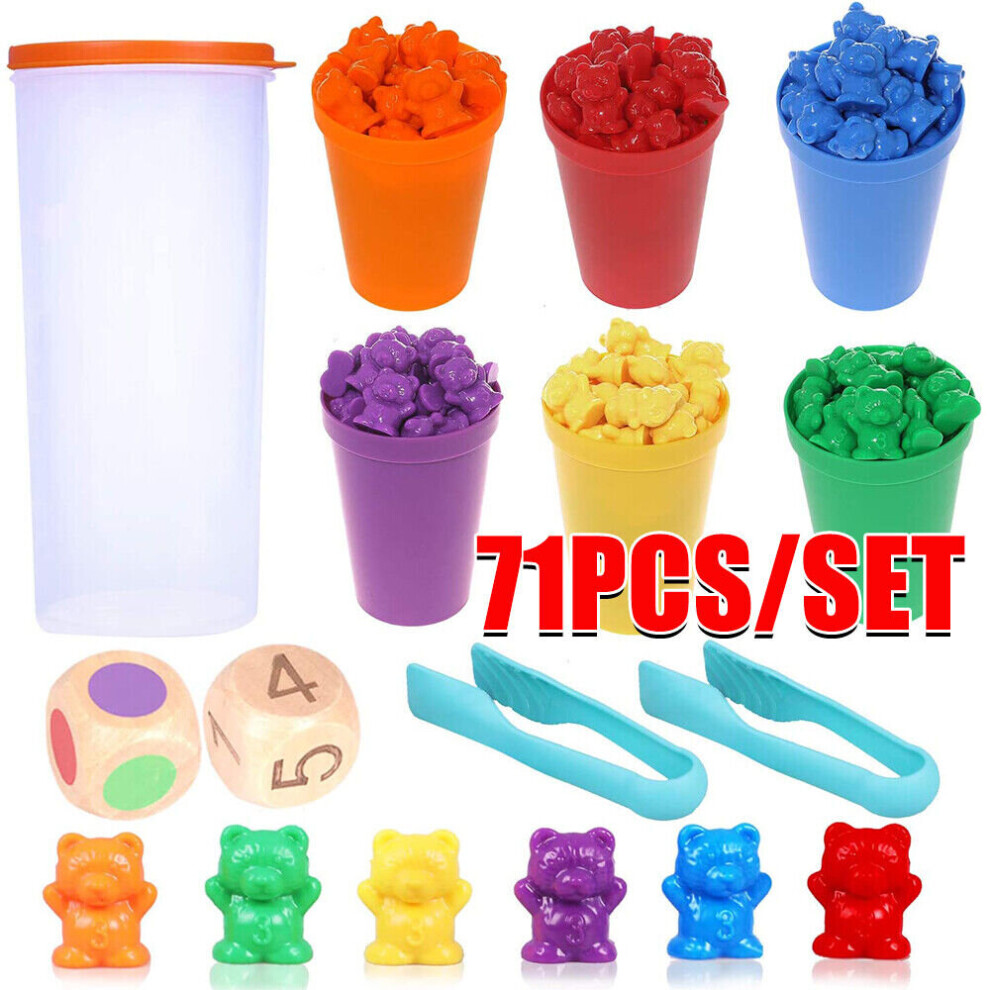 Weights Bear Counting Math Games Matching Toys Color Sorting Cups Toy