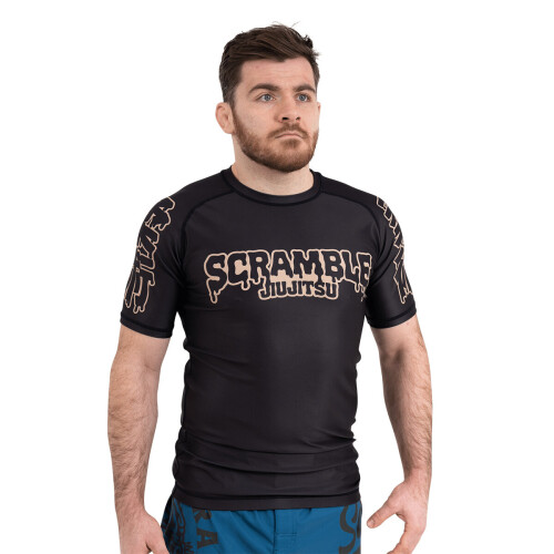 (Small) Scramble Drip Logo Short Sleeve Rash Guard 2