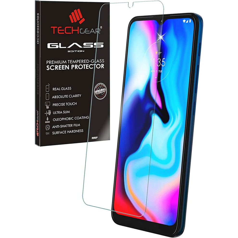 TECHGEAR GLASS Edition Compatible for Motorola Moto E7 Plus, Tempered Glass Screen Protector Cover [9H Hardness] [No-Bubble]