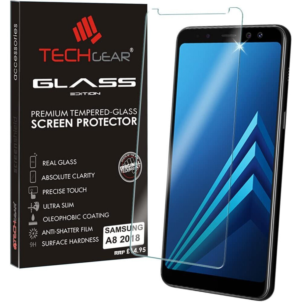 TECHGEAR Screen Protector for Galaxy A8 2018 (SM-A530 Series) - GLASS Edition Genuine Tempered Glass Screen Protector