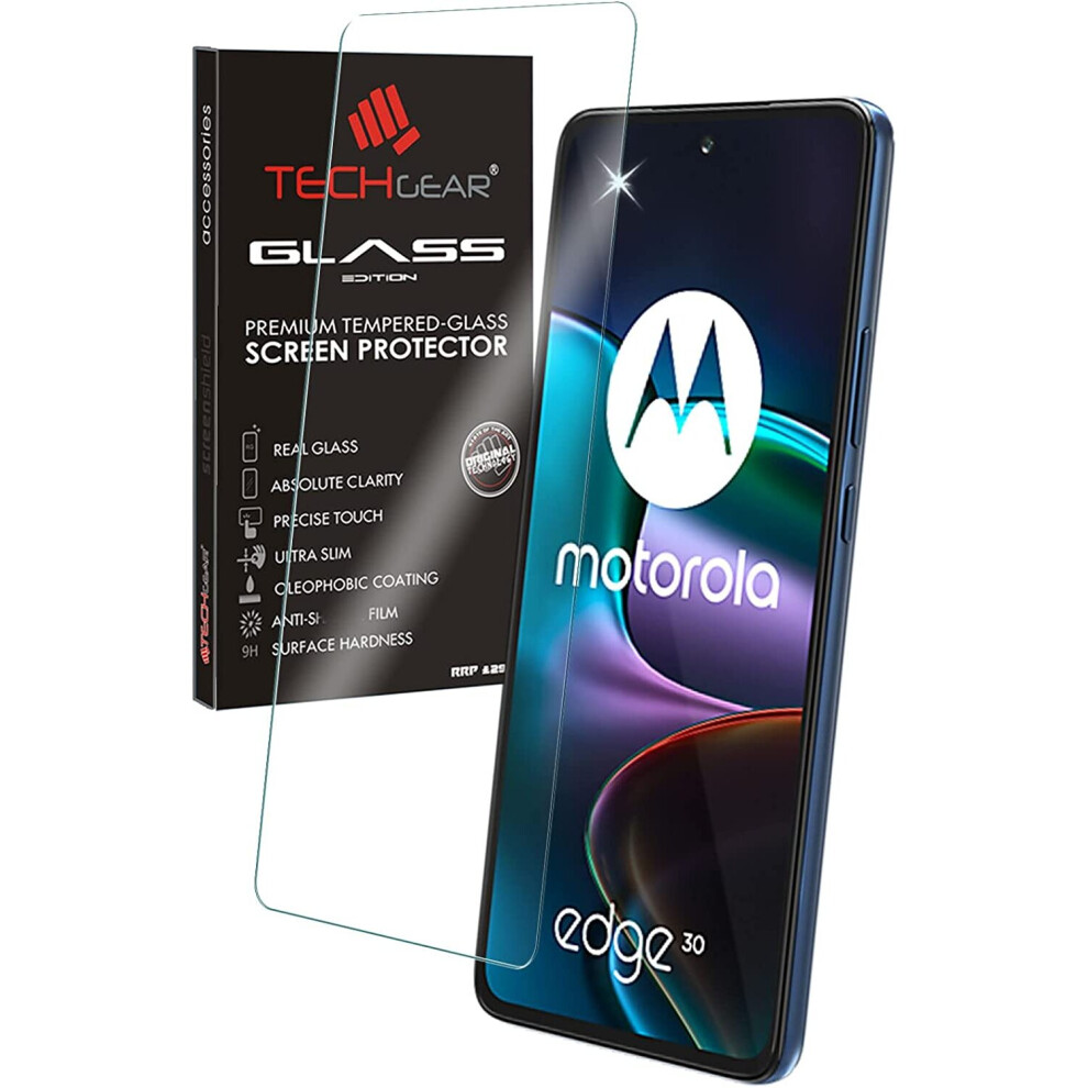 TECHGEAR GLASS Edition Compatible for Motorola Moto Edge 30 5G, Tempered Glass Screen Protector Cover [9H Hardness] [No-Bubble]