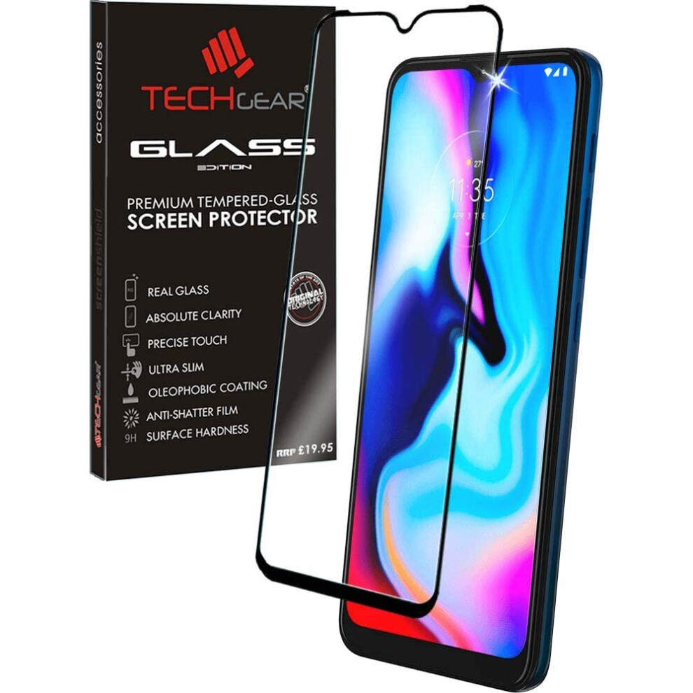 TECHGEAR 3D GLASS Edition Compatible for Motorola Moto E7i Power, Tempered Glass Screen Protector Cover [Full Screen] [9H Hardness]  [No-Bubble]