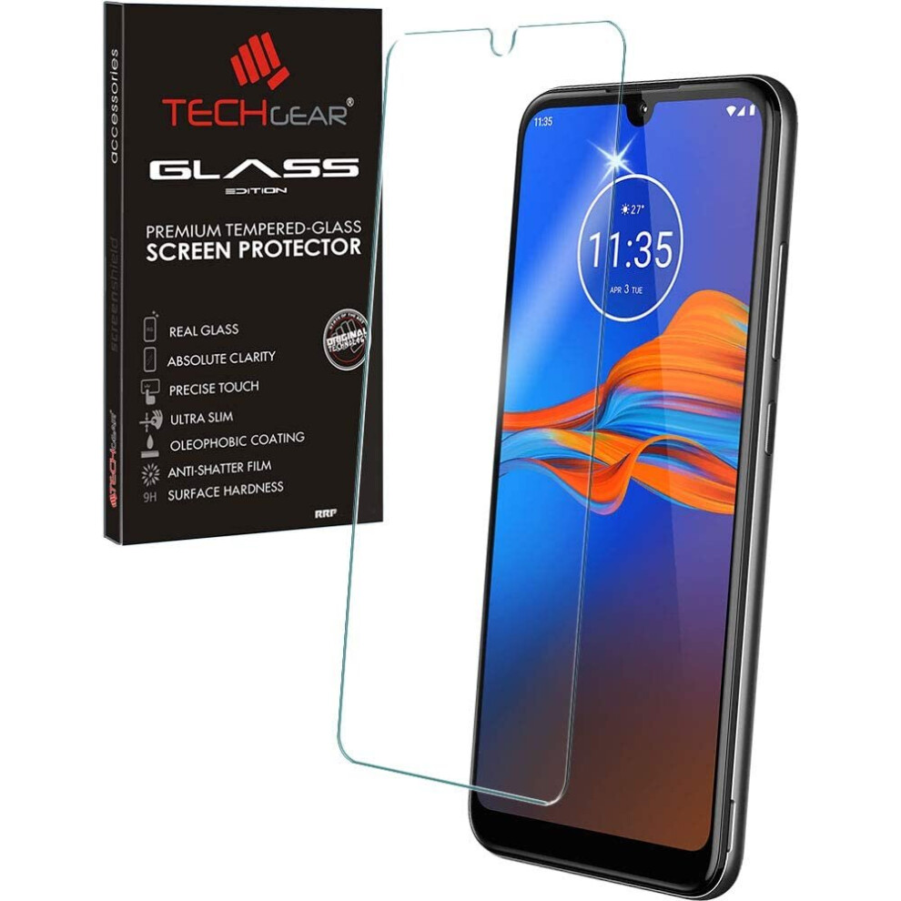 Techgear Glass Edition For Motorola Moto E6 Plus / E6s, Genuine Tempered Glass Screen Protectors Covers [9H Hardness] [No-Bubble]