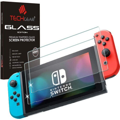 Techgear TECHGEAR [2 Pack] GLASS Edition for Nintendo Switch, Genuine Tempered Glass Screen Protector  (NOT for Switch OLED)