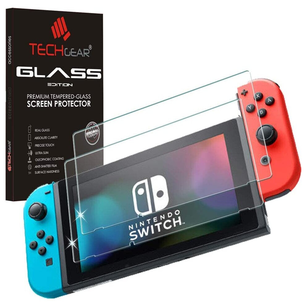 TECHGEAR [2 Pack] GLASS Edition for Nintendo Switch, Genuine Tempered Glass Screen Protector  (NOT for Switch OLED)