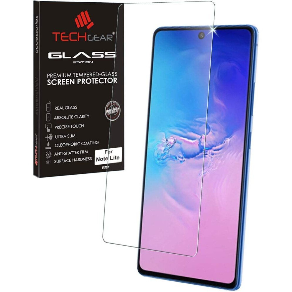 TECHGEAR GLASS Edition Compatible with Samsung Galaxy Note 10 Lite, Tempered Glass Screen Protector Cover [9H Hardness] [No-Bubble]