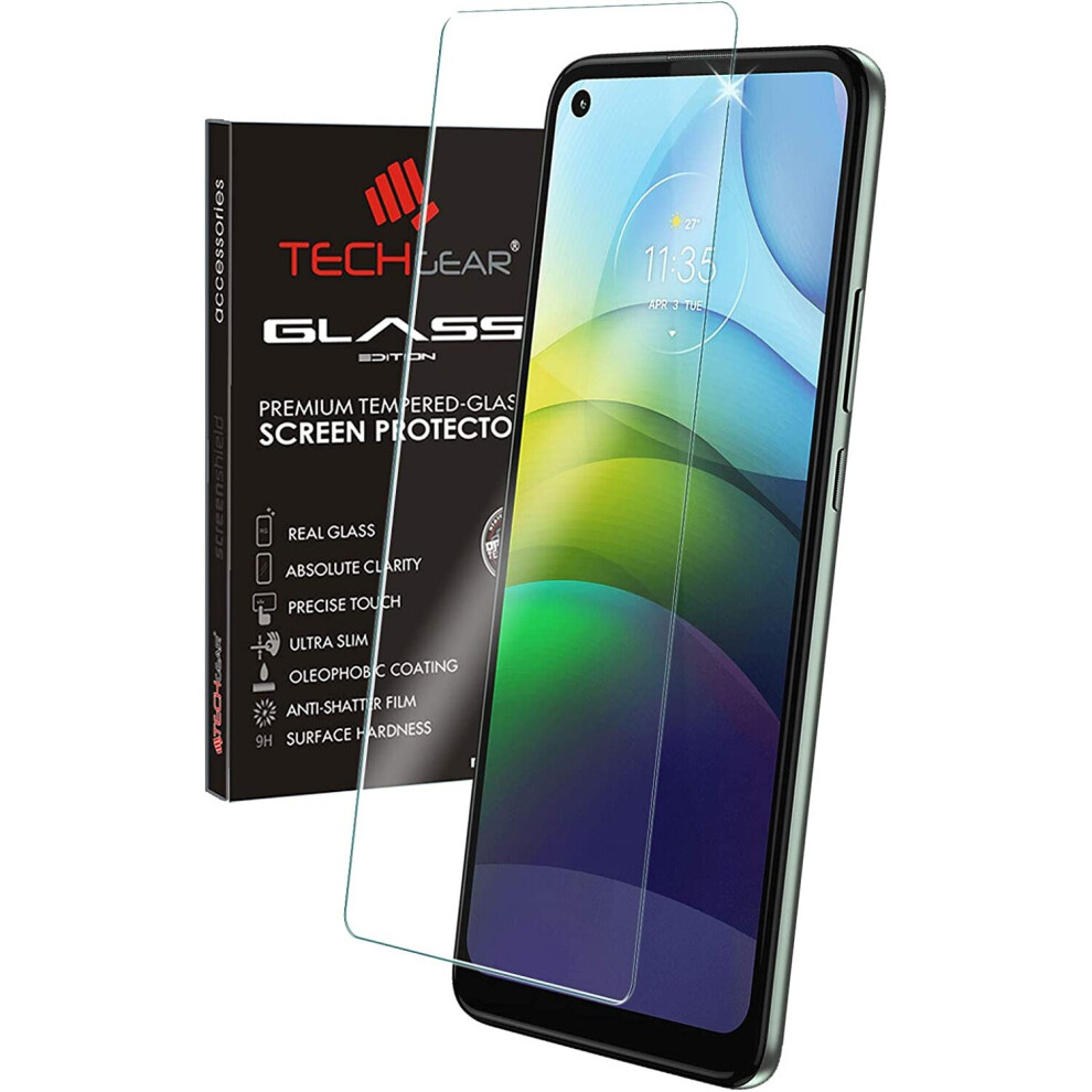 Techgear Glass Edition Compatible For Motorola Moto G9 Power, Tempered Glass Screen Protector Cover [9H Hardness] [No-Bubble]