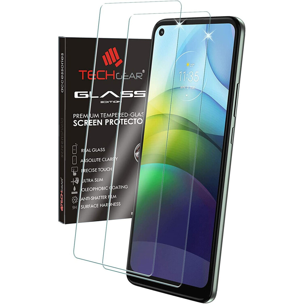 Techgear 2 Pack Of Glass Edition Compatible For Motorola Moto G9 Power, Tempered Glass Screen Protector Covers [9H Hardness] [No-Bubble]