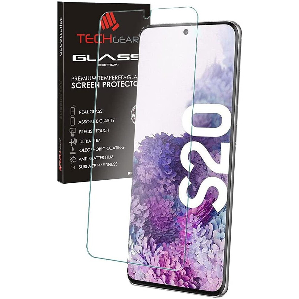 Techgear Glass Edition Compatible With Samsung Galaxy S20 / S20 5G, Tempered Glass Screen Protector Cover [9H Hardness] [No-Bubble]