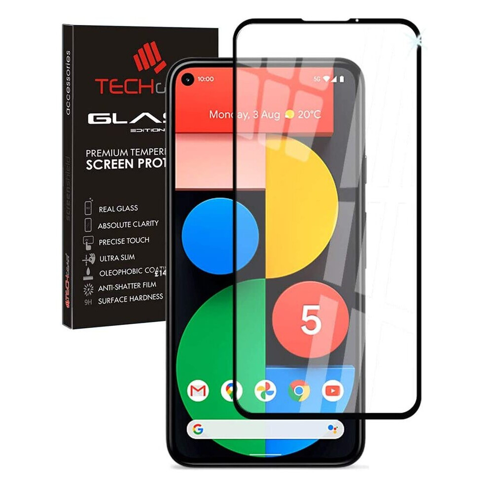 Techgear Glass Edition Compatible For Google Pixel 5, Tempered Glass Screen Protector Cover [9H Hardness] [No-Bubble]