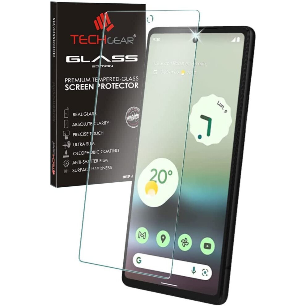 Techgear Glass Edition Compatible With Google Pixel 6A, Tempered Glass Screen Protector Cover [9H Hardness] [No-Bubble]