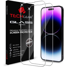 TECHGEAR GLASS Edition 2-Pack Tempered Glass Screen Protectors for iPhone 14 Pro Max 6.7-inch - 9H Hardness, Bubble-Free, HD Clarity, Oleophobic
