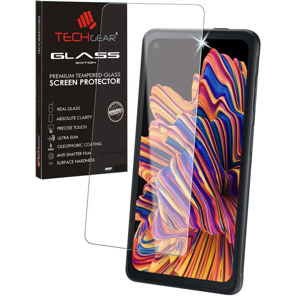 Techgear Glass Edition Compatible For Samsung Galaxy Xcover Pro, Tempered Glass Screen Protector Cover [9H Hardness] [No-Bubble]