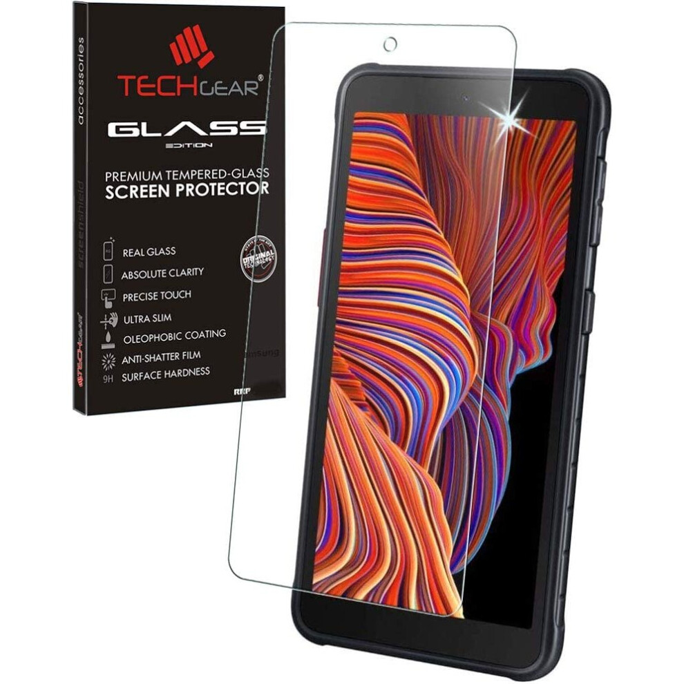 Techgear Glass Edition Compatible With Samsung Galaxy Xcover 5, Tempered Glass Screen Protector Cover [9H Hardness] [No-Bubble]