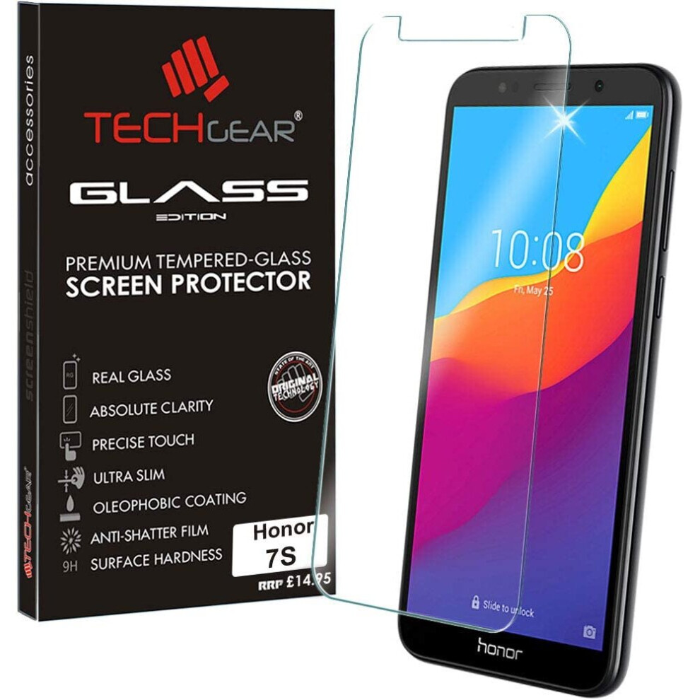 TECHGEAR Screen Protector fits Honor 7S - GLASS Edition Genuine Tempered Glass Screen Protector Compatible with Honor 7S