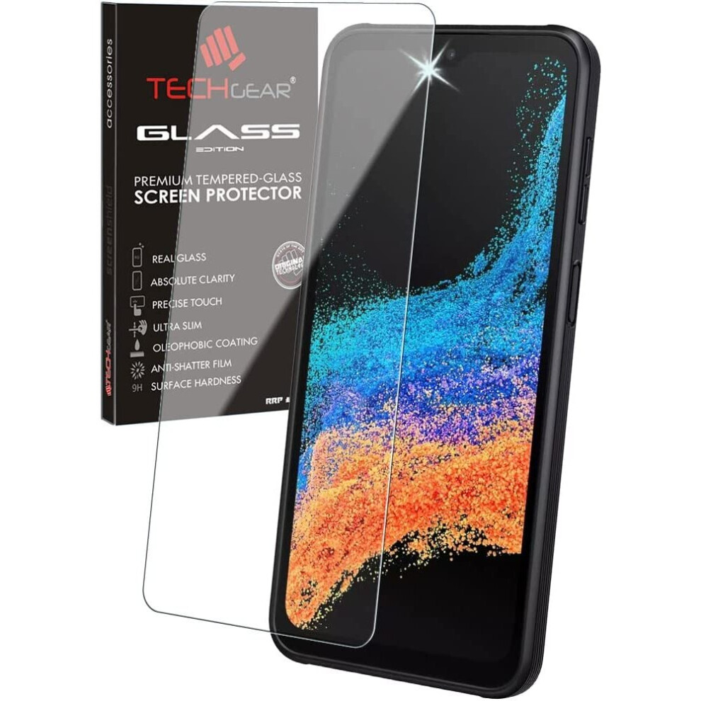 Techgear Glass Edition Compatible With Samsung Galaxy Xcover 6 Pro, Tempered Glass Screen Protector Cover [9H Hardness] [No-Bubble]
