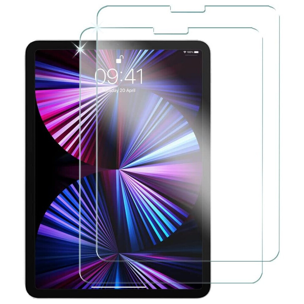 TECHGEAR [2 Pack] GLASS Edition screen protector iPad Pro 11 Inch All Models, iPad Air 5 2022 /Air 4, Tempered Glass Screen Protector