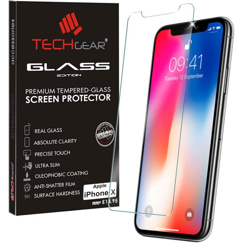 TECHGEAR GLASS Edition for iPhone 11 Pro, iPhone XS, iPhone X - Genuine Tempered Glass Screen Protector