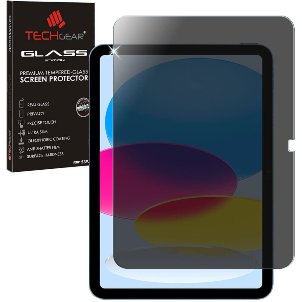 Techgear Anti Spy Screen Protector For Ipad 10 10.9" 2022 - Privacy Glass Edition Tempered Glass Screen Protector Designed For Apple Ipad 10Th Gen