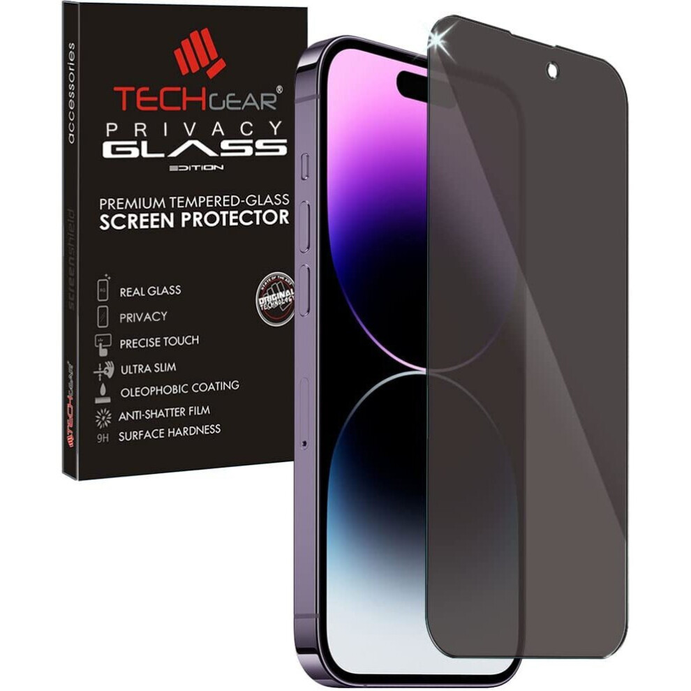 Techgear Anti Spy Screen Protector For Iphone 14 Plus - Privacy Filter Glass Edition Genuine Tempered Glass Screen Protector
