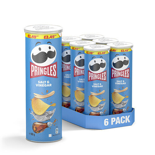 Pringles Pringles Salt & Vinegar 165g  (Pack of 6)
