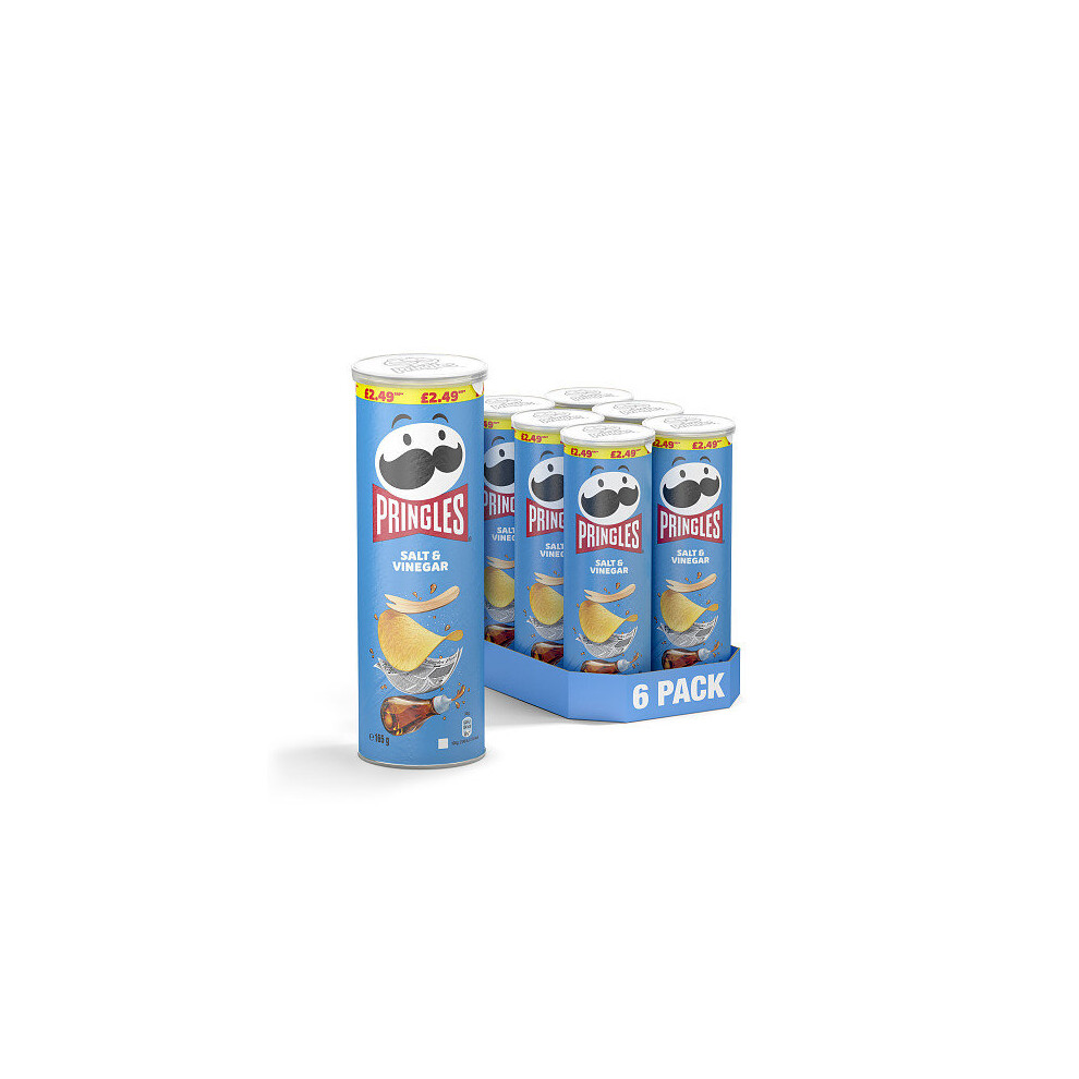 Pringles Salt & Vinegar 165G (Pack Of 6)