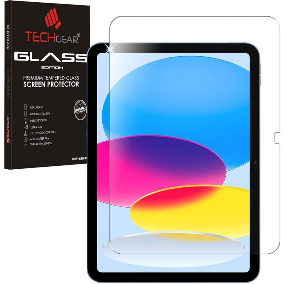 Techgear Ipad 10 10.9" 2022 Glass Screen Protector, Tempered Glass Screen Protector [9H Hardness] [No-Bubble] For Ipad 10Th Generation