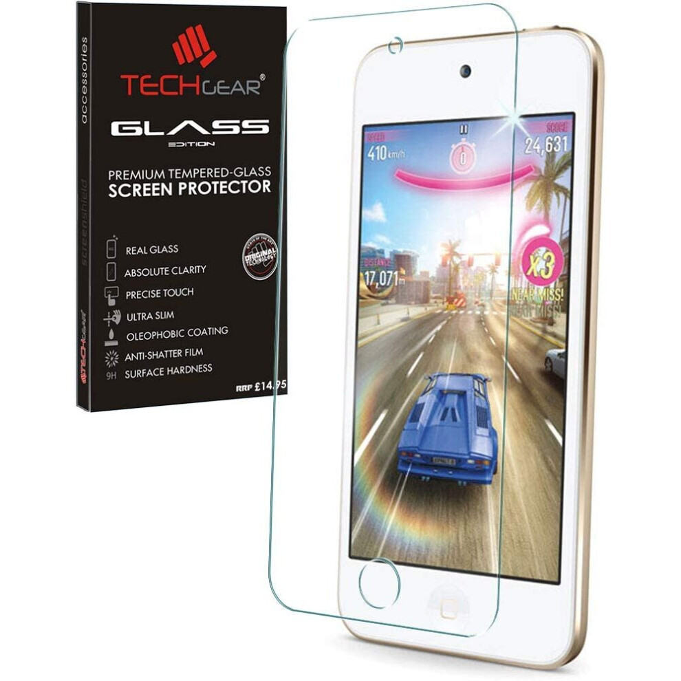 TECHGEAR Screen Protector for iPod Touch 7 & 6 - GLASS Edition Genuine Tempered Glass Screen Protector Compatible with Apple iPod Touch 7 / 6