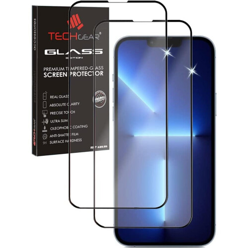 Techgear TECHGEAR [2 Pack] 3D GLASS Edition for iPhone 13 Mini, [FULL Screen Adhesion] & [Full Coverage] Tempered Glass Screen Protectors