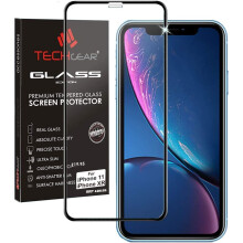 TECHGEAR Screen Protector for iPhone 11, iPhone XR [FULL Screen Adhesion] [Full Coverage] 3D GLASS Edition Tempered Glass Screen Protector - Black