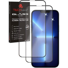 TECHGEAR [2 Pack] 3D GLASS Edition for Apple iPhone 14 / 13, iPhone 13 Pro [FULL Screen Adhesion] & [Full Coverage] Tempered Glass Screen Protector