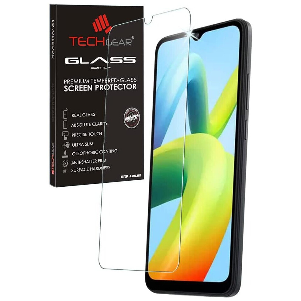 TECHGEAR GLASS Edition for Xiaomi Redmi A1, Tempered Glass Screen Protector Cover [9H Hardness] [No-Bubble]