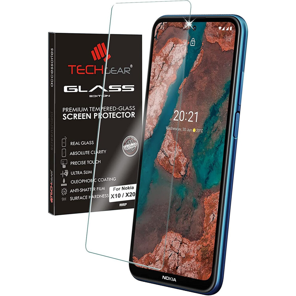 Techgear Glass Edition Compatible With Nokia X10 / Nokia X20, Tempered Glass Screen Protector Cover [9H Hardness] [No-Bubble]