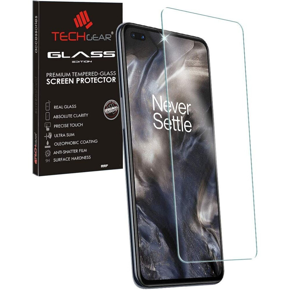 Techgear Glass Edition Compatible For Oneplus Nord, Tempered Glass Screen Protector Cover [9H Hardness] [No-Bubble]