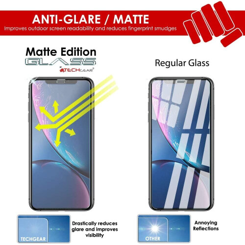 Techgear TECHGEAR [2 Pack] Anti Glare Screen Protector for iPhone 11 - MATTE 3D GLASS Edition Genuine Tempered Glass Full Screen Protector 1