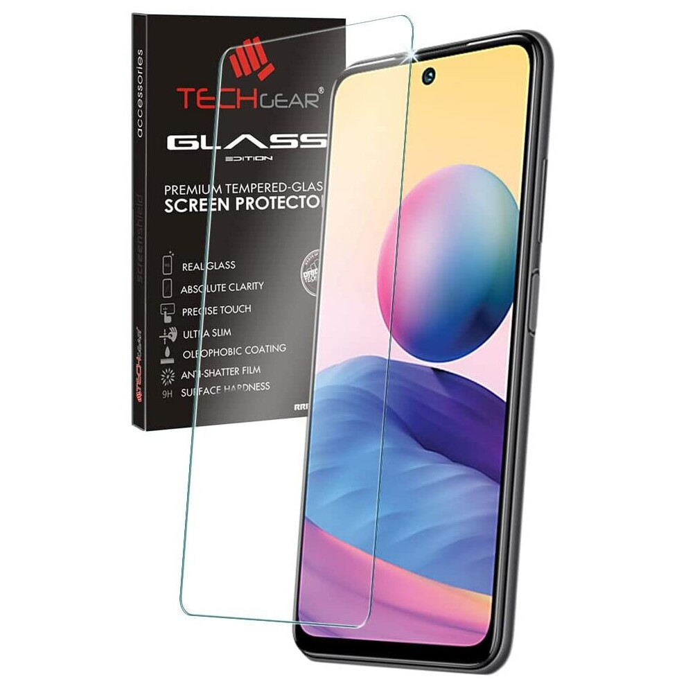 Techgear Glass Edition For Xiaomi Redmi Note 10 5G, Tempered Glass Screen Protector Cover [9H Hardness] [No-Bubble]