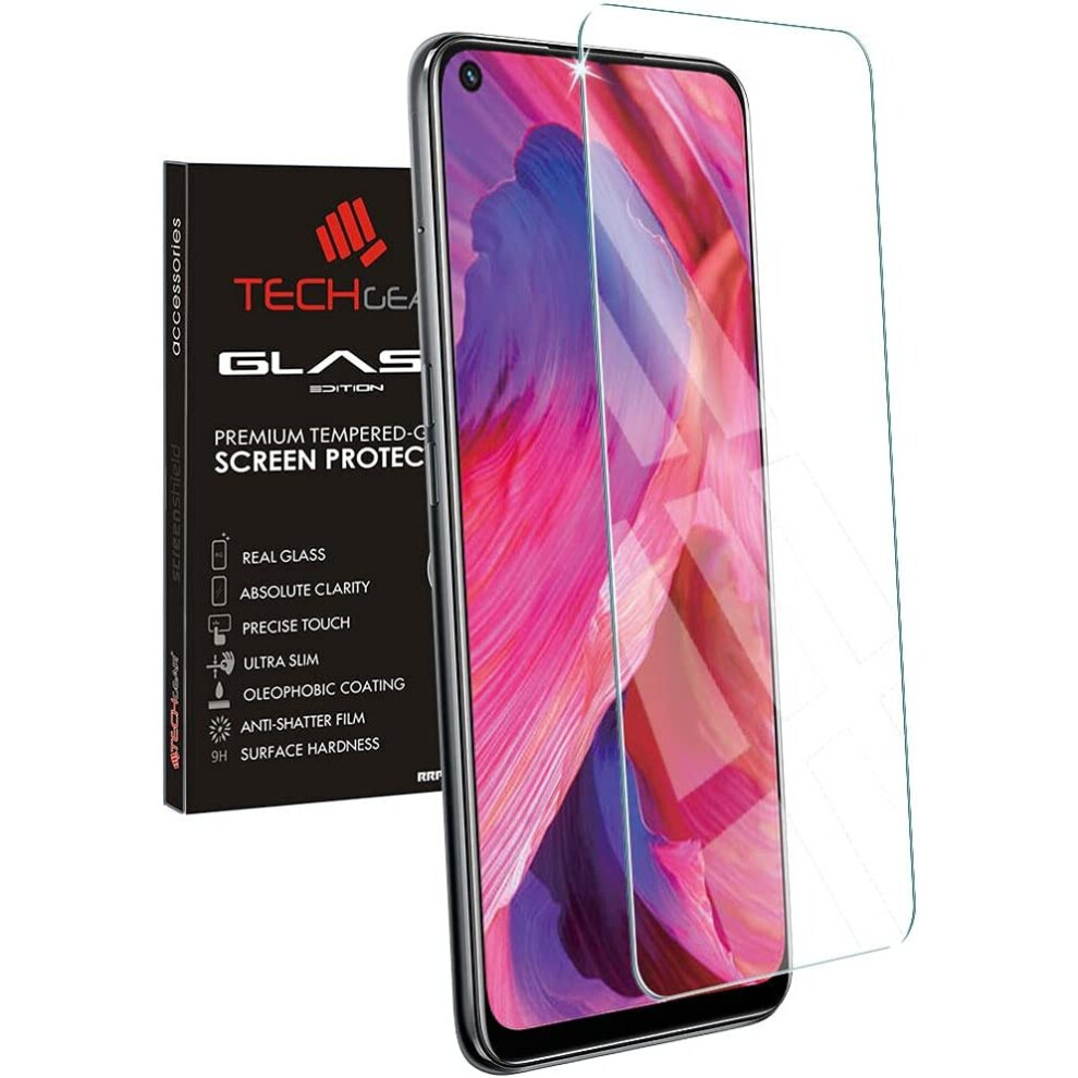 Techgear Glass Edition For Oppo A72 / A52 / A92, Tempered Glass Screen Protector Cover [9H Hardness] [No-Bubble]