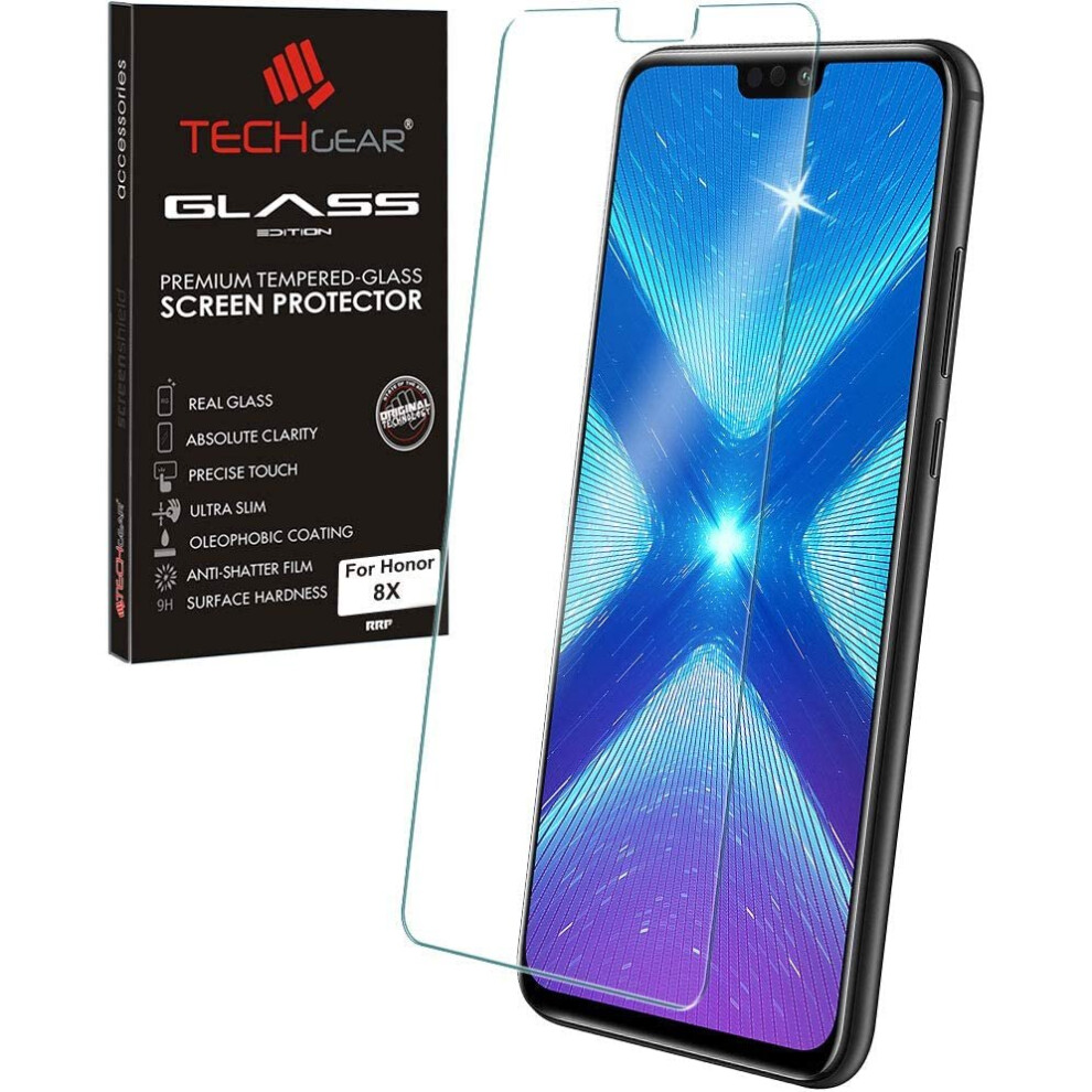 TECHGEAR GLASS Edition for Honor 8X Genuine Tempered Glass Screen Protectors  Compatible with Honor 8X