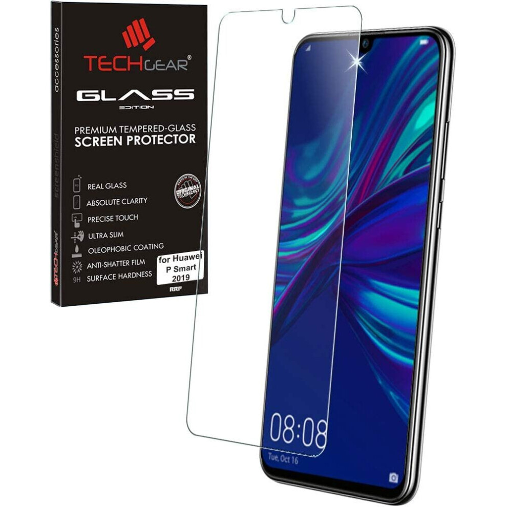 Techgear Glass Edition For Huawei P Smart 2019, Genuine Tempered Glass Screen Protectors Compatible With Huawei P Smart 2019