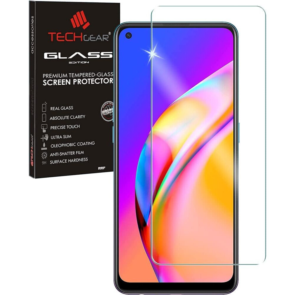 Techgear Glass Edition For Oppo A94 5G, Tempered Glass Screen Protector Cover [9H Hardness] [No-Bubble]